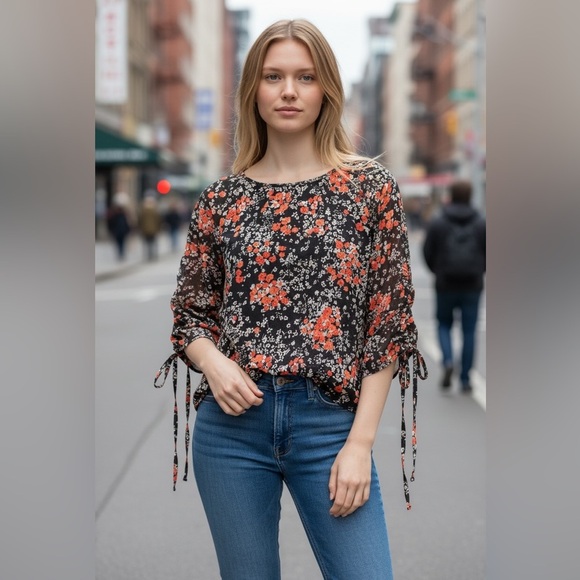 A Love Story Tops - A Love Story junior ladies “Elisabeth” May Bloom Bohemian Blouse NWT! Size XL